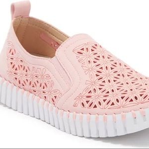 New ILSE JACOBSEN Tulip Laser Cut Slip-On Sneaker Adobe Rose Size 38